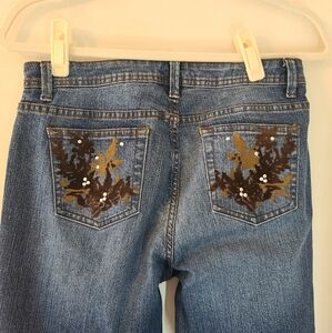 KiKit Jeans floral embellishments size 8